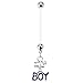 It's a Boy / It's a Girl 14g BioFlex Maternity Pregnancy Dangle Bio Flex Navel Belly Ring (It's a Boy)