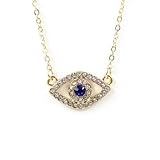 DatConShop(TM) Punk Gold Crystal Rhinestone Evil Eye Hamsa Charm Pendant Necklace 18" Chain