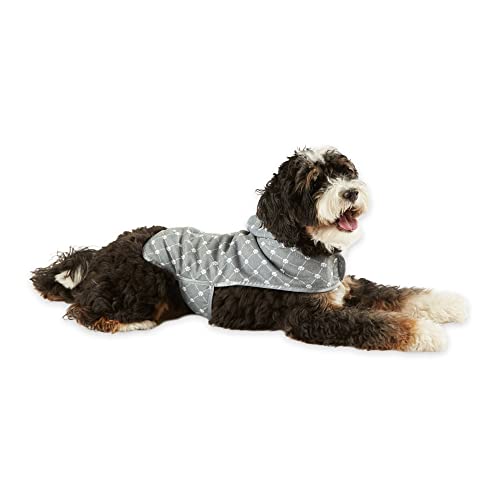 Bone Dry Pet Robe Collection, Trellis Paw Print, Absorbent Microfiber Bath Robe…