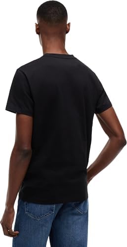 Herren T-Shirt Kurzarm Slim Sign Chest mit Logo, Schwarz (Black), XL