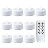 Led-theelichtjes, diameter 3,8 cm, hoogte 3,6 cm, warm wit, timer en afstandsbediening, 10 stuks
