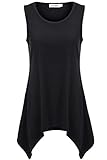 Meaneor Women's Plus Size Solid Basic Flowy Tank Summer Sleeveless Tunic Tops