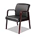 Alera ALE Reception Lounge Series Guest Chair, Cherry/Black Leather