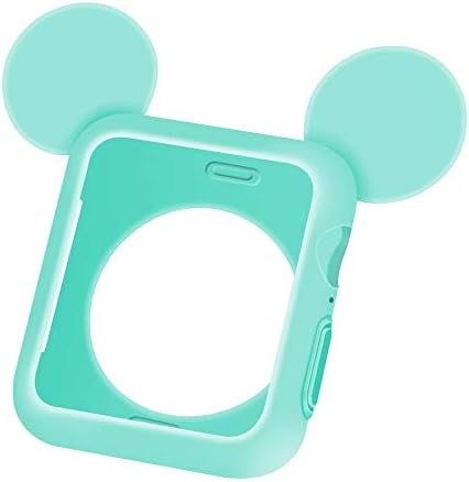 Anti-Scratch Full Body Soft TPU Bumper Case Cute Cartoon Style Protective Frame Cover Compatible with 44mm Apple Watch Series 4 (Mint Green)