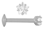 Tiny Star Jeweled Labret Stud-Lip Ring-Cartilage Earring-Tragus Earring-18g-16g Earring
