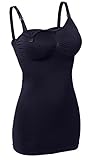 Sayceli Womens Seamless Wirefree Nursing Cami Tank Top With Build-In Maternity Bra Color Black Size L