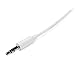 StarTech.com 1m White Slim 3.5mm Stereo Audio Cable - 3.5mm Audio Aux Stereo - Male to Male Headphone Cable - 2x 3.5mm Mini Jack (M) White (MU1MMMSWH)