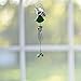 Irish Wind Chimes - Green Stained Glass Angel Holding a Shamrock Charm - St. Patrick's Day Miniature Garden Chime