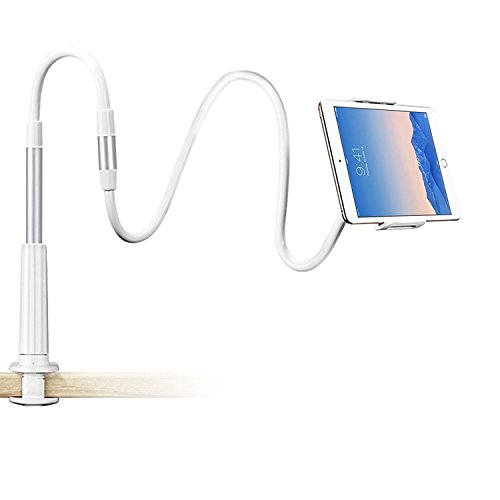 GOSTAR 3.94 Ft Tall iPhone Stand 360Â° Rotating Clamp Mount Tablet Stand for Phone iPad & Tablet Arm Length Adjustable Flexible Gooseneck Swivel Universal Lazy Holder for Bed or Office