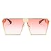 JOJO'S SECRET Oversized Square Sunglasses Metal Frame Flat Top Sunglasses JS009 (Gold/Transparent Red+Gold/Pink, 2.48)