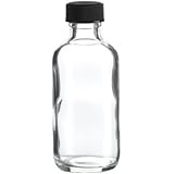 Premium Vials B27-12 Boston Round Glass Bottle with Cap, 4 oz Capacity, Clear (Pack of 12)
