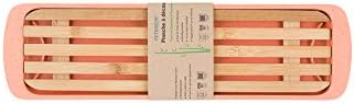 Peterson Housewares Cutting Board with Bamboo Fiber Tray, Small, Orange