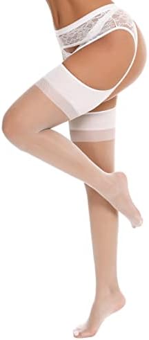 sheer garter dress Sheer Garter Dress Lace Trim and Attached Stocking
