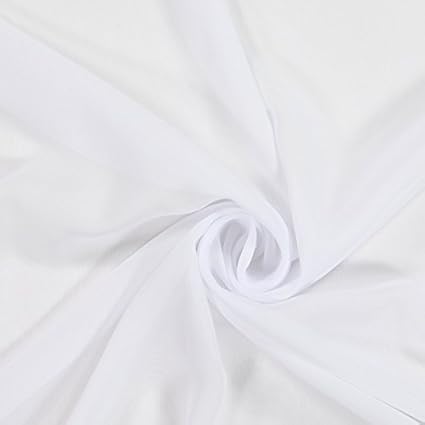 Chiffon – weiss — Meterware ab 0,5 m — zum Nähen von Brautmode, Blusen und Hemden und Tuniken
