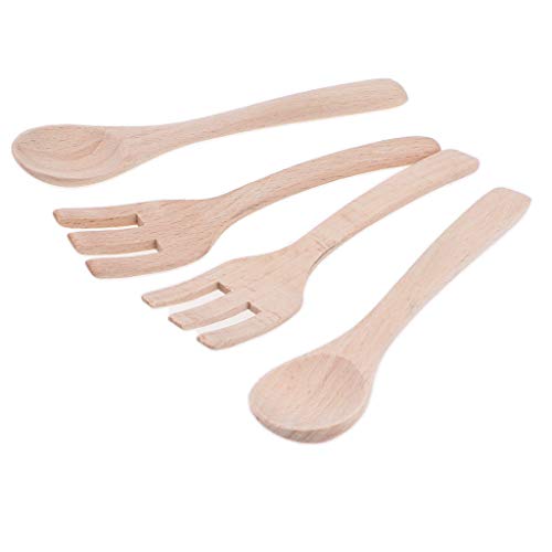 B Blesiya 16-Piece Wooden Tea Set Pretend Play Toy Educational Game for Kids Children - Soild Beech Saucer Cup Salver Teapot Coffee Set