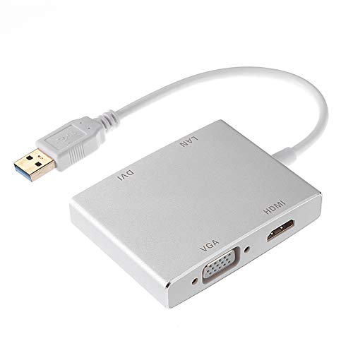 Amyove USB3.0 to HDMI VGA DVI +RJ45 1080P Expander External Video Card Adapter