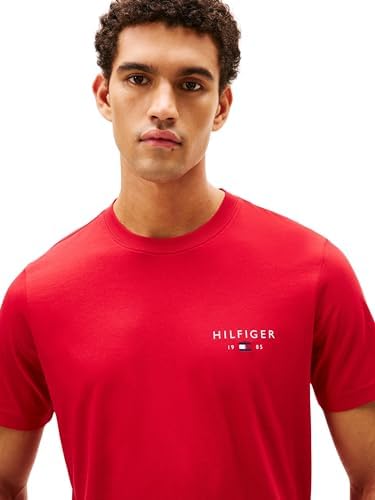 Camiseta de Manga Corta Hombre Brand Love Small con Cuello Redondo, Rojo (Medium Red), M