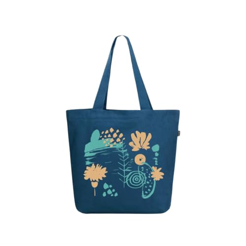 Eco Right Shoulder Bag, Canvas Shopper Bag, Casual Handbag, Large Shoulder Bag with Inner Pocket for School, Work Bag, Women's Bag, Sparrow Natural & Black, Utility(Pack of 5)