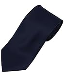 BG Solid Color 100% Silk Tie, Navy