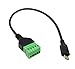 Poyiccot Micro USB Screw Terminal Block Connector, Micro USB Male to 5 Pin/Way Female Bolt Screw Shield terminals Pluggable Type Adapter Connector Cable 30cm(Micro USB Male)