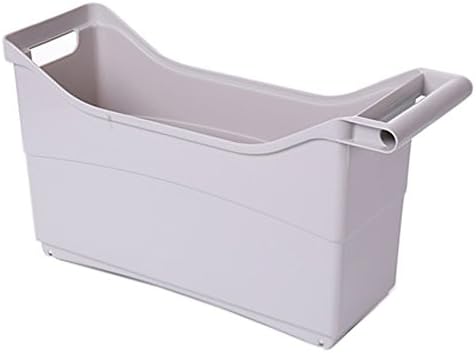 Battletter Narrow Style Kitchen Study Storage Box with Handles Included 4 Wheels (Light gray)