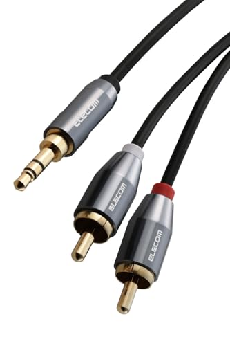 エレコム オーディオケーブル RCA - 3.5mm ステレオミニプラグ 変換 ブラックの商品画像