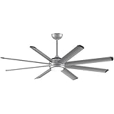 Fanimation Fans FPD7997SLW-64SLW Stellar Custom 8 Blade 64 Inch Ceiling Fan with Handheld Control and Includes Light Kit, Cho