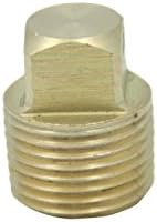 LTWFITTING Brass Pipe Square Head Plug Fittings 3/8-Inch Male BSPT Air Fuel Water Boat (Pack of 5), 3/8" BSPT Male