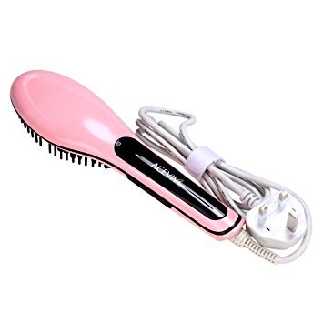 ACEVIVI Brush Hair Straightener,ceramic Anti Static ,0 Damage,8 Seconds Silky Straightening Hair, Frizz-free Styler and Massage Scalp