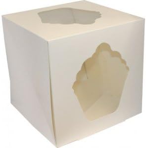 Caja para cupcakes blanca tamaño grande (255 x 255 x 255 mm): Amazon.es: Hogar