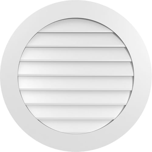 30"W x 30"H Round Surface Mount Signature Urethane Gable Vent: Non-Functional,…