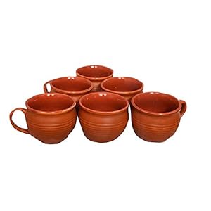 The RADHE Store Mitti Ke Cup/Clay Cup/Kullad Cups/Chai ke Cup – (Brown) Set of 6