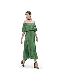 Vestidos de hombro amarillos diig para mujer, vestido de fiesta largo con volantes largos de verano formal talla grande