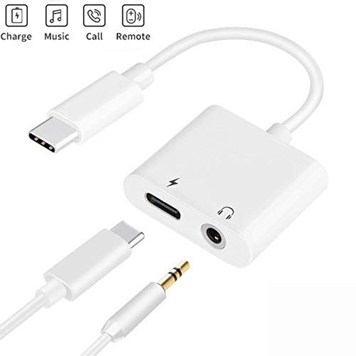 Type C Adapter 2 in 1 USB-C to 3.5mm Jack Headphones Aux Audio Splitter Charger USB C Adapter Supports Google Pixel 3 / 3XL / 2/2 XL, Samsung Note8/S8 / S9Plus, LG iPad Pro 2018, HTC U11 U12 and More