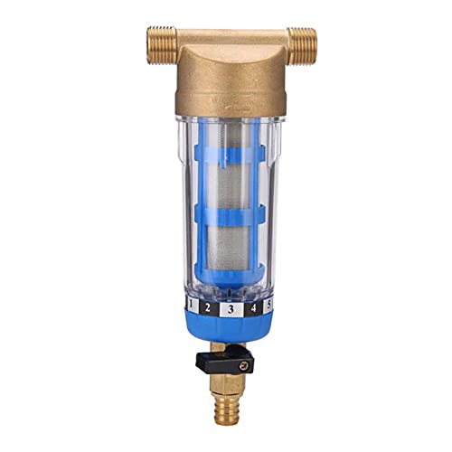 Whole House Spin Down Sediment Water Filter,Reusable Spin Down Sediment Water Filter Faucet Water Filter 40 Micron Reusable Pre Filter System Protector (3/4")