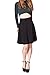 Simple Stretch A-line Flared Knee Length Skirt (M, Knee Black)