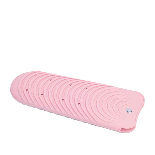 ZAXOP Hair Straightener Pouch,Heat Resistant Mat Holder for Flat Iron Curling Iron Hot Hair Tools (pink)