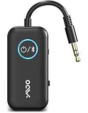 YMOO Bluetooth 5.2 Transmitter Receiver with Aptx/Aptx-LL Ultra Low Latency Support (Less Than 40ms), Dual Connection 2-in-1 Aux Bluetooth Adapter for Airplanes/Boats/Gym/TV/Car/Wired Headset