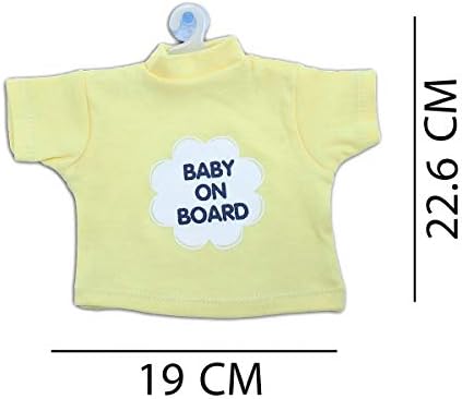 Billy Bum Baby On Board Multicolored Cloth Logo Hanging Safety Sign with Suction Cup for Car (T Yellow)