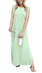 GRECERELLE Womens Summer Crew Neck Casual Loose