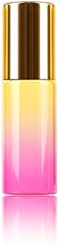 Refillable Gradient Color Essential Oil Roller Bottles, Portable Glass Bottle Travel Cosmetic Liquid Storage Container size 5ml