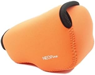 DigiRole Neoprene Camera Case Bag for Sony Alpha a6500, Sony Alpha a6300 with 16-50 Lens, Sony A6500 case (Orange) with Tempered Glass Screen Protector