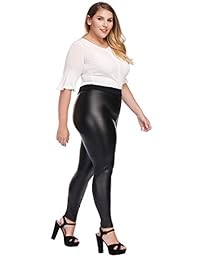 Leggings de piel sintética para dama, talla grande, sexy, de talle alto
