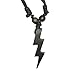 Green Nipa Hut Lightning Bolt Pendant with Adjustable Black Cord Necklace