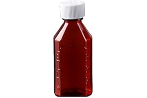 BioRx Laboratories Pharmacy Oval Bottle Amber 1 oz with CR Caps Included (QTY. 5) - Prescription Pharmacy Bottle, Pharmacy Container, Prescription Plastic Container by Sponix