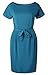 Kesujin Short Sleeve Dresses for Women Elegant Lantern Sleeve Ladies Casual Pencil Dress for Women with Belt (Dark Green, Tag L (US 12-14))