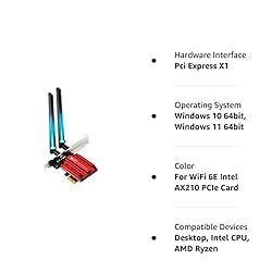 WiFi 6E AX210 PCIe WiFi Card with Bluetooth