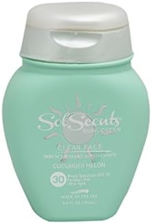 SolScents Scented Sunscreen Facial Cream – SPF 30 – Refreshing &amp; Nourishing Sun Protection For Sensitive Skin, Water-Resistant Natural Face Sunblock, Moisturizes &amp; Protects Skin – Cucumber Melon Scent