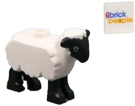 LEGO Animal Accessory: White Sheep with Black Head and Legs (1 inch tall)