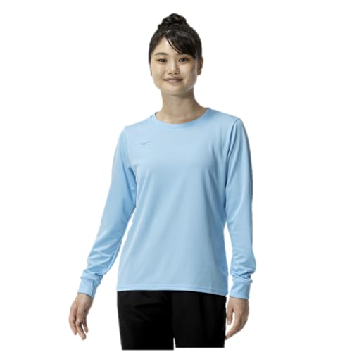 トレーニングウェア 長袖 Tシャツ ナビドライ 吸汗速乾 インナー 肌着 UPF15 日焼け防止 32MAC395 レディース スプラッシュブルー/ブルー S